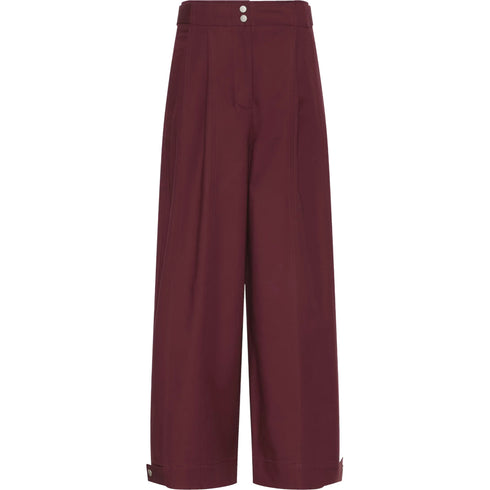 Pantalone Donna a gamba larga, modello chino, con vita alta
